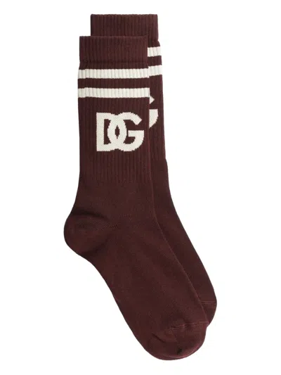 Dolce & Gabbana Stretch-cotton Socks In Red