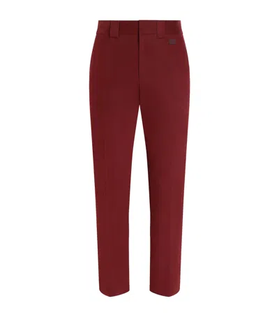 Dolce & Gabbana Tailored Cotton Pants In Bordeaux