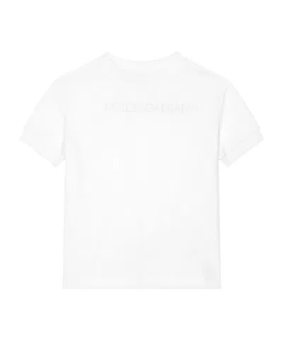 Dolce & Gabbana Kids' Stretch Cotton T-shirt In White