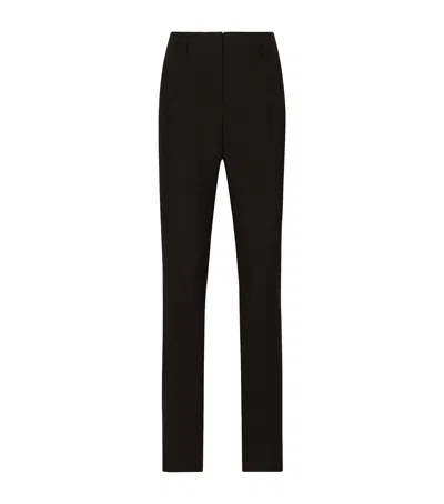 Dolce & Gabbana Stretch Cotton Tailored Trousers In Black