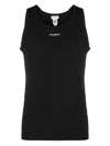 Dolce & Gabbana Stretch Cotton Tank Top With Logo Label Clothing In Black