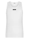 Dolce & Gabbana Men's Logo-patch Tank Top In White
