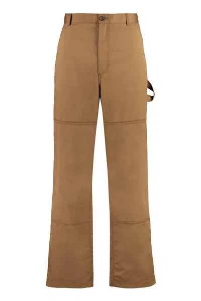 Dolce & Gabbana Stretch Cotton Trousers In Brown