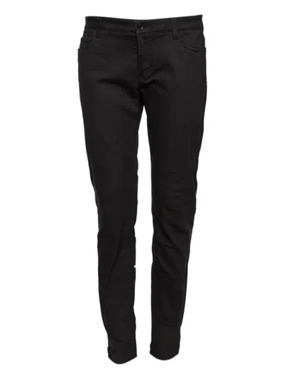 Pre-owned Dolce & Gabbana Stretch-cotton Trousers In Black