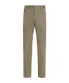 Dolce & Gabbana Stretch Cotton Trousers With Embroidered Logo In Gray