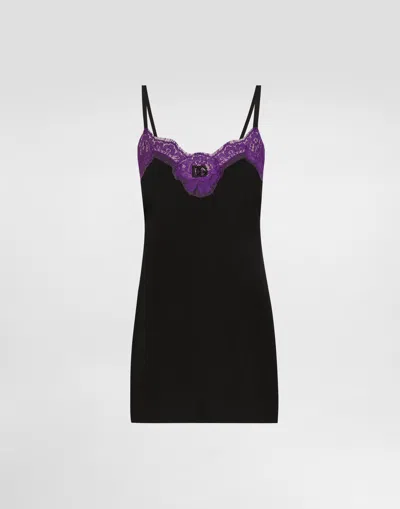 Dolce & Gabbana Stretch Crêpe De Chine Top In Black