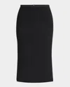 Dolce & Gabbana Stretch Crepe Straight Midi Skirt In Black