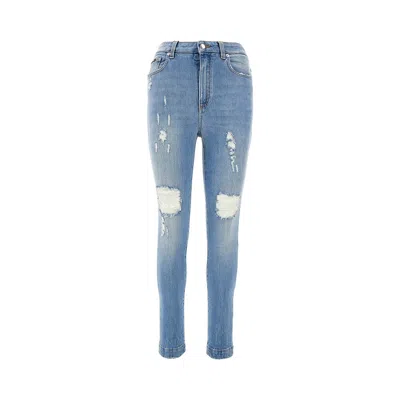 Dolce & Gabbana Distressed Skinny Jeans In Blue