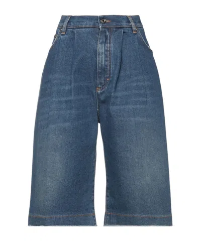 Dolce & Gabbana Stretch Denim Culottes In Red