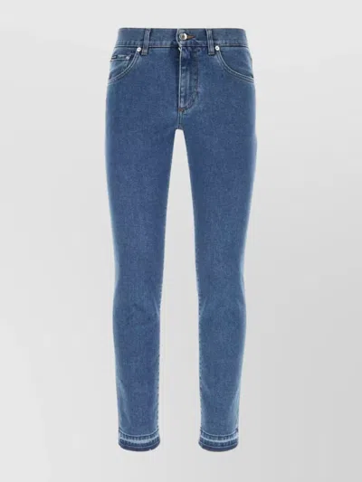 Dolce & Gabbana Stretch Denim Jeans Patch Pockets In Blue