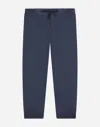 Dolce & Gabbana Stretch Gabardine Pants With Logo Tag In Blu Scurissimo 3