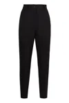 Dolce & Gabbana Wool Gabardine Cigarette Tuxedo Pants In Black