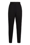 Dolce & Gabbana Wool Gabardine Cigarette Tuxedo Pants In Black