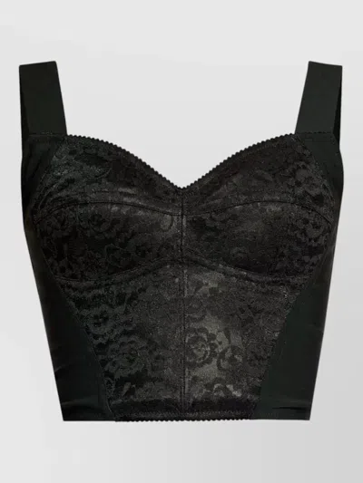 Dolce & Gabbana Stretch Jersey Corset Top Cropped Silhouette In Black