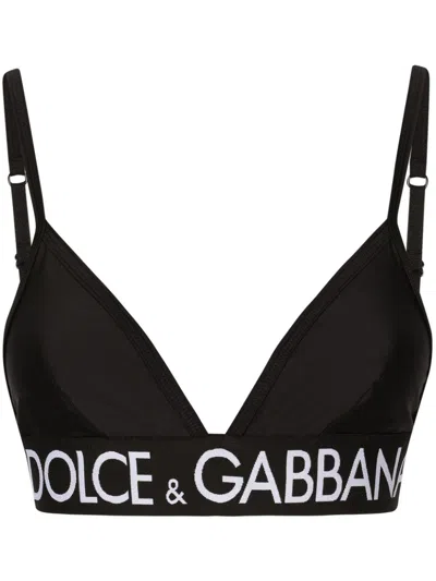 Dolce & Gabbana Spandex Jersey Top In Black