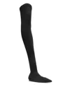 Dolce & Gabbana Pointed Toe Stretch Fabric Over-the-knee Boots In Black
