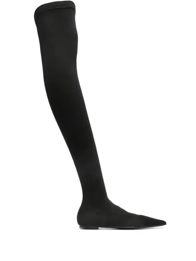 Dolce & Gabbana Stretch Jersey Over-the-knee Boots In Black