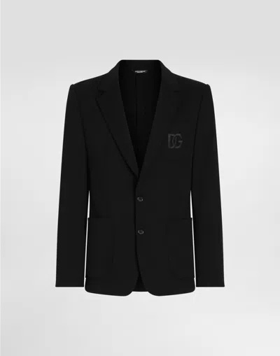Dolce & Gabbana Stretch Jersey Portofino Jacket In Black