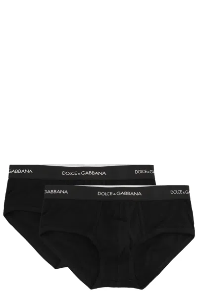 Dolce & Gabbana Stretch Jersey Regular-fit Brando Briefs 2-pack In Black