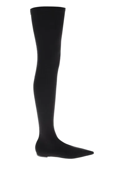 DOLCE & GABBANA STRETCH JERSEY THIGH-HIGH BOOTS