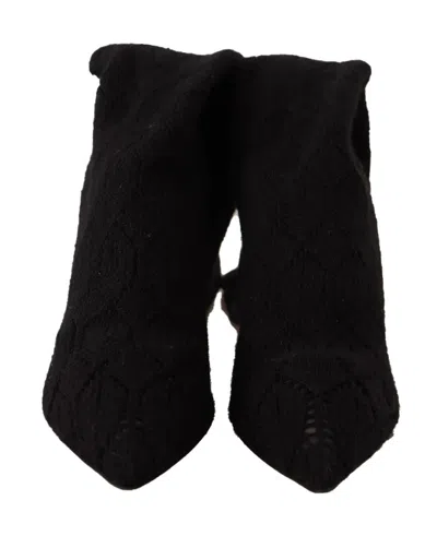 Dolce & Gabbana Stretch Knit Boot In Black