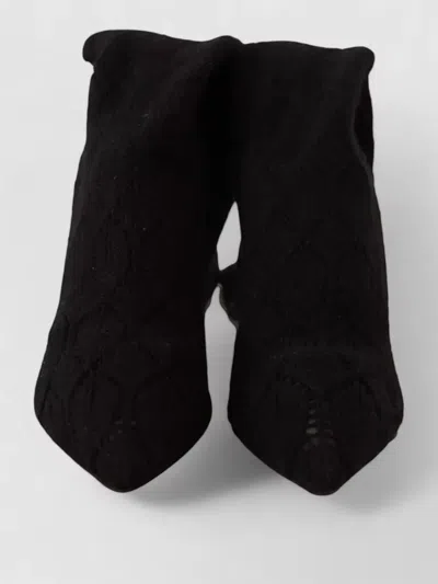 Dolce & Gabbana Stretch Knit Stiletto Sock Knee Boots In Black