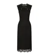 Dolce & Gabbana Logoed Stretch Lace Longuette Dress