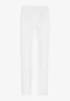 Dolce & Gabbana Button-fastening Linen-blend Wide-leg Trousers In White