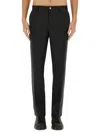 Dolce & Gabbana Men's Stretch Linen Tailored Pants In Black