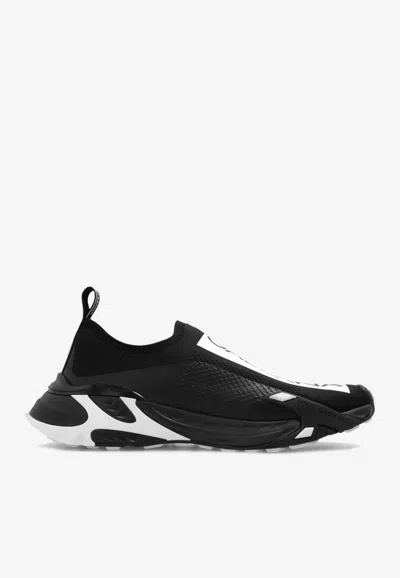 Dolce & Gabbana Stretch Low-top Mesh Sneakers In Black