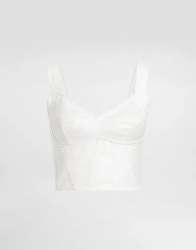 Dolce & Gabbana Stretch Mat Bustier In White