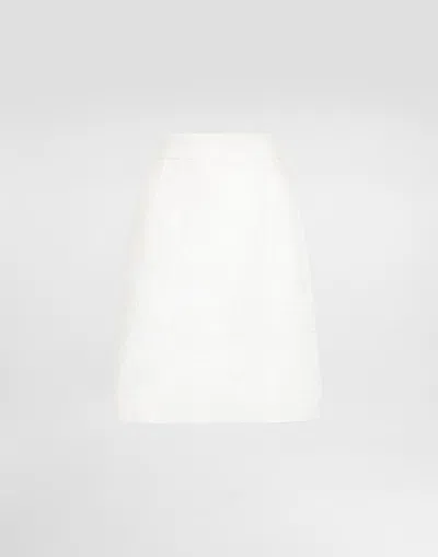 Dolce & Gabbana Stretch Mat Mini Skirt In White