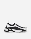 Dolce & Gabbana White/black Stretch Knit Sorrento Sneakers In Multi