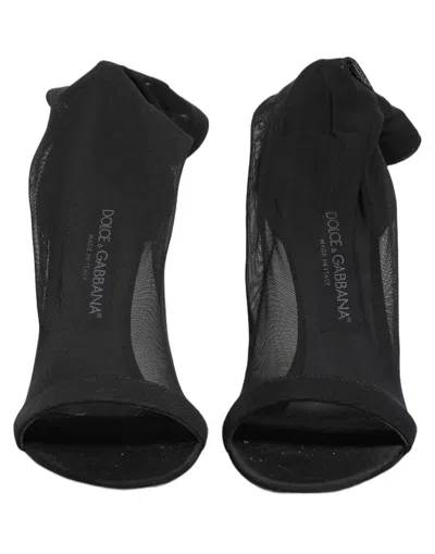 Dolce & Gabbana Stretch Mesh Sock Boot In Black