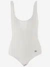 Dolce & Gabbana Stretch Nylon One-piece Swimsuit With Logo In White