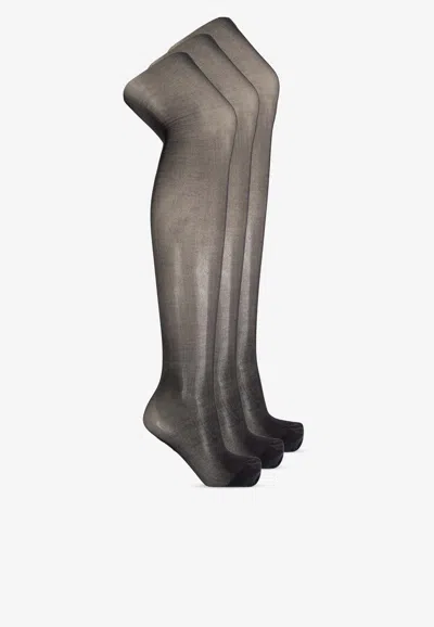 DOLCE & GABBANA STRETCH NYLON TIGHTS - SET OF 3