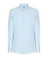 Dolce & Gabbana Long-sleeved Slim Shirt In Blue