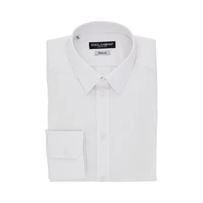 Dolce & Gabbana Stretch Poplin Gold Fit Shirt In White
