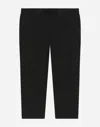 Dolce & Gabbana Stretch Poplin Pants With Logo Tag In Black