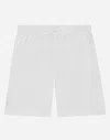 Dolce & Gabbana Stretch Poplin Shorts With Logo Tag In White