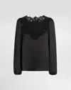 Dolce & Gabbana Stretch Satin Blouse In Black