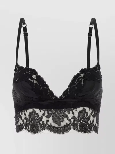 Dolce & Gabbana Stretch Satin Bra Lace Detailing In Black