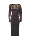 Dolce & Gabbana Stretch Satin Dress In Brown