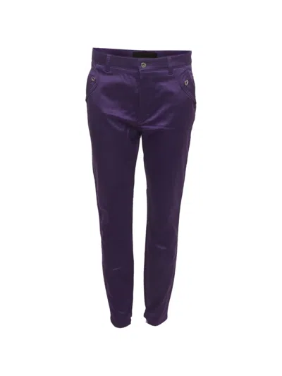 Pre-owned Dolce & Gabbana Stretch Satin Jeans In Purple