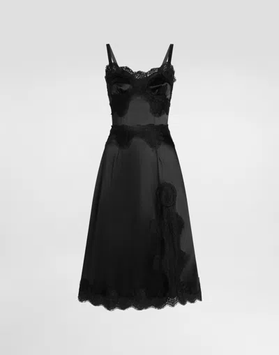 DOLCE & GABBANA STRETCH SATIN SLIP DRESS