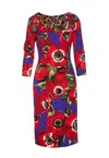 Dolce & Gabbana Anemone Print Sheath Dress In Multicolor