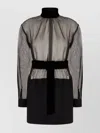 Dolce & Gabbana Stretch Silk Blend Minidress With Funnel Neck