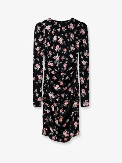 Dolce & Gabbana Stretch Silk Mini Dress With Iconic Print In Black