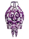 Dolce & Gabbana Majolica-print Charmeuse Top