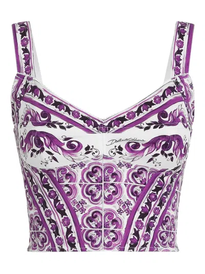 DOLCE & GABBANA STRETCH-SILK TOP